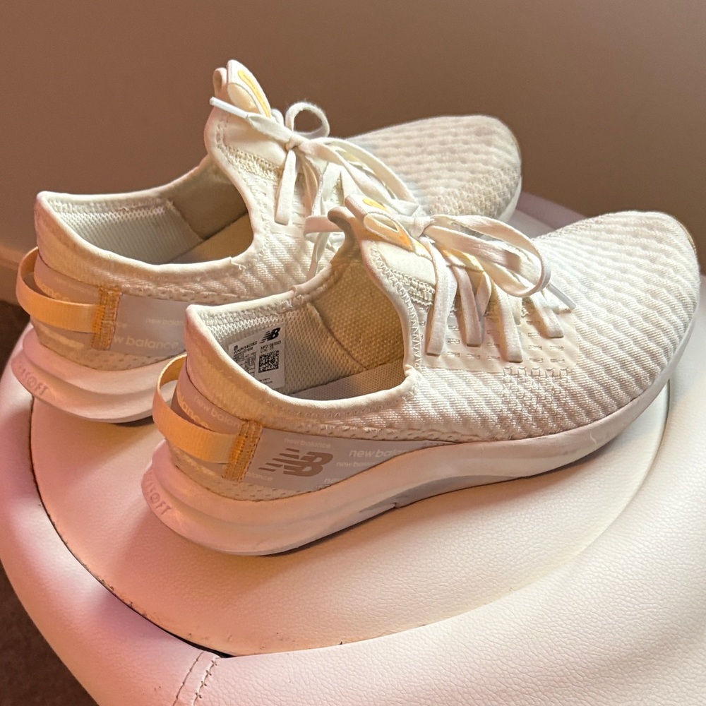 New Balance Women's Cream and White Athletic Shoes